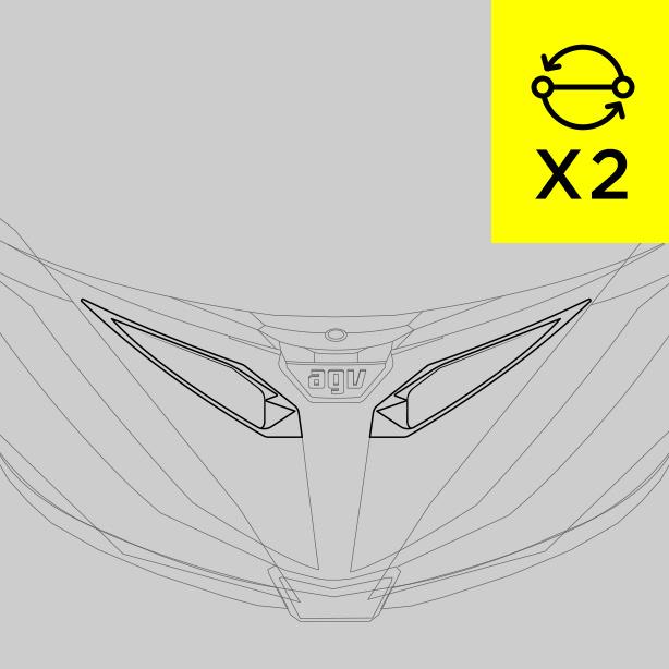 Remplacement prises d'a&eacute;ration mentonni&egrave;re casques Racing - NEUTRO - 1
