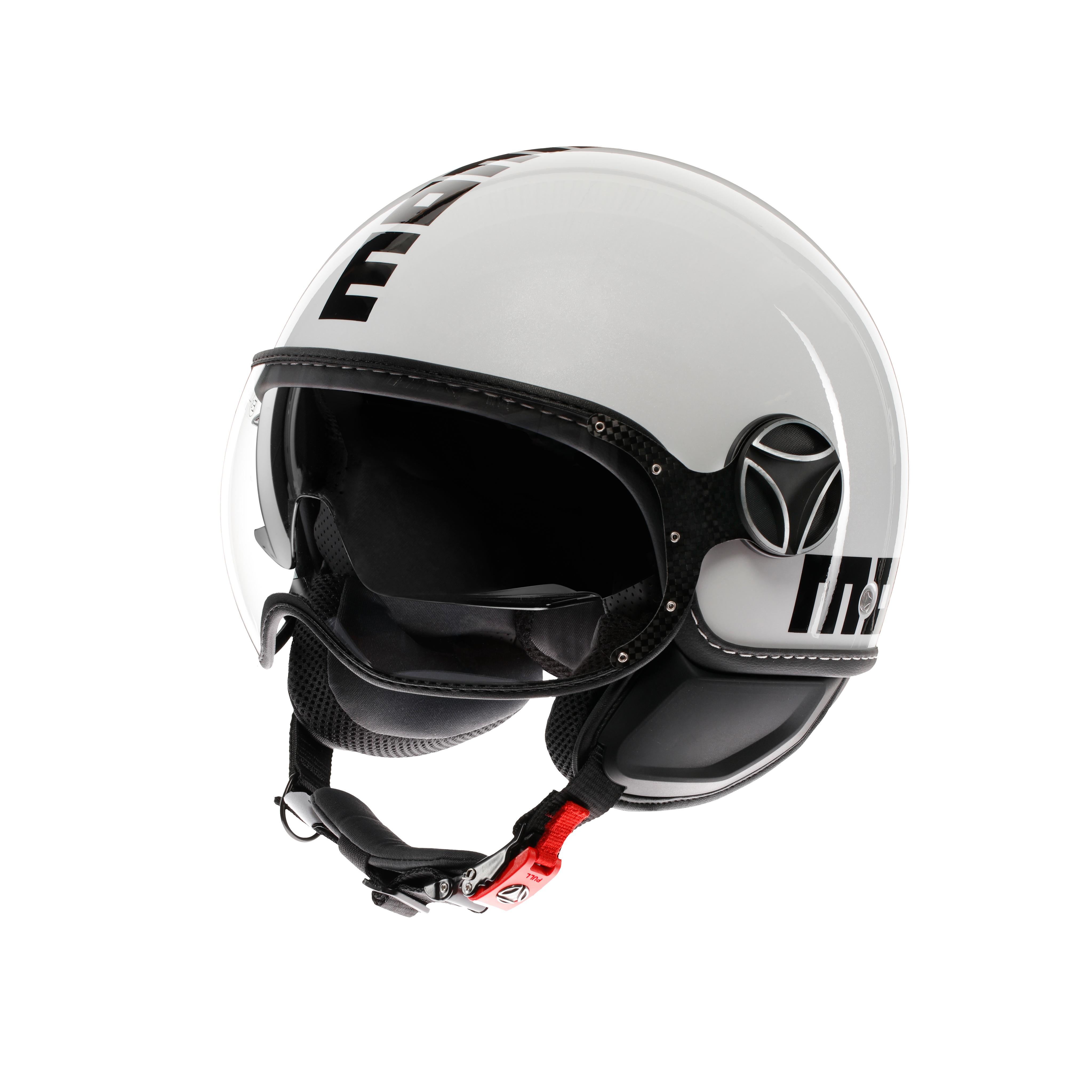 MOMODESIGN FGTR EVO WEISS QUARZ / SCHWARZ - JET-HELM MIT DOPPELVISIER E2206 -  - 1