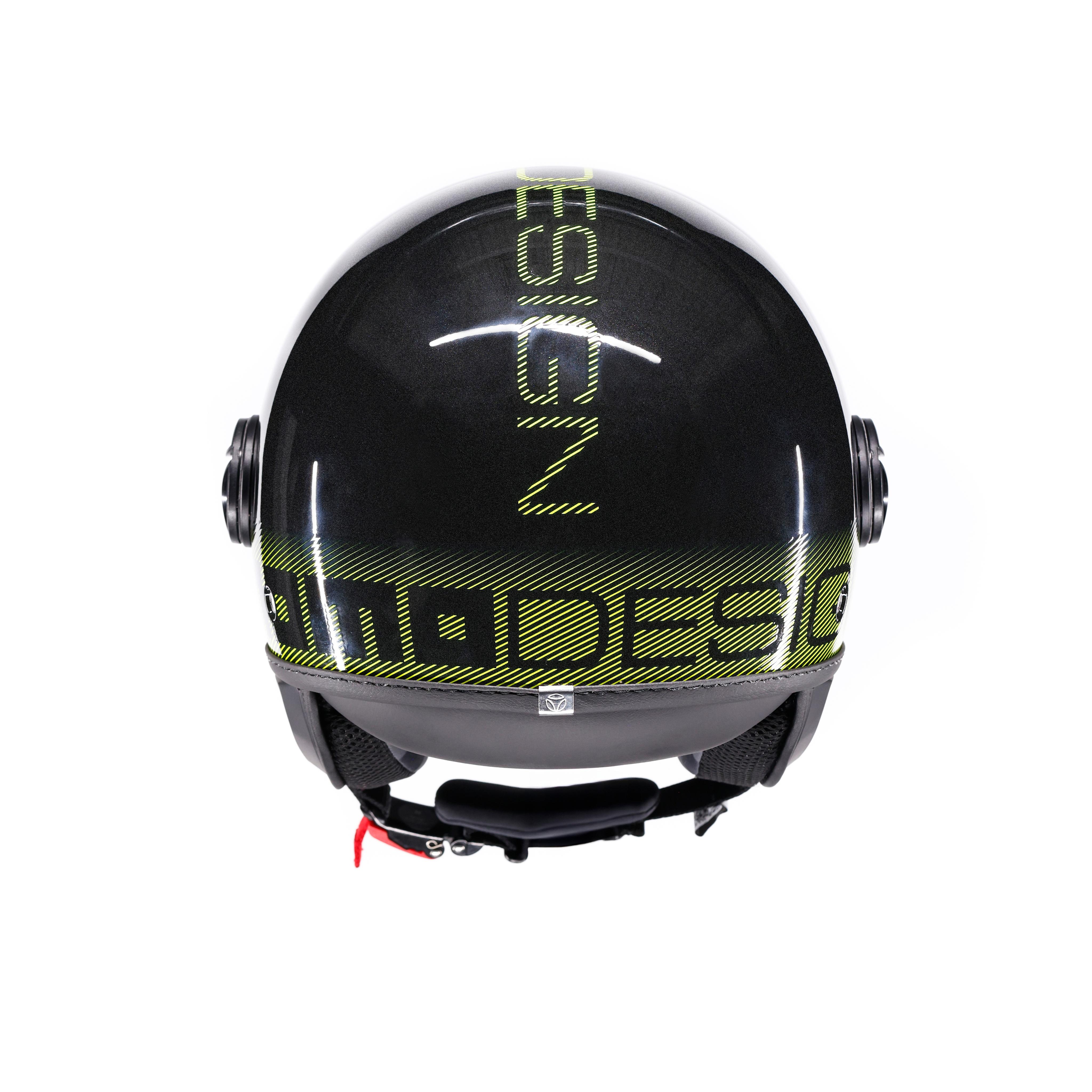 MOMODESIGN FGTR CLASSIC STRIPES GLITTER/YELLOW FLUO  - JET HELMET WITH VISOR E2206 -  - 5