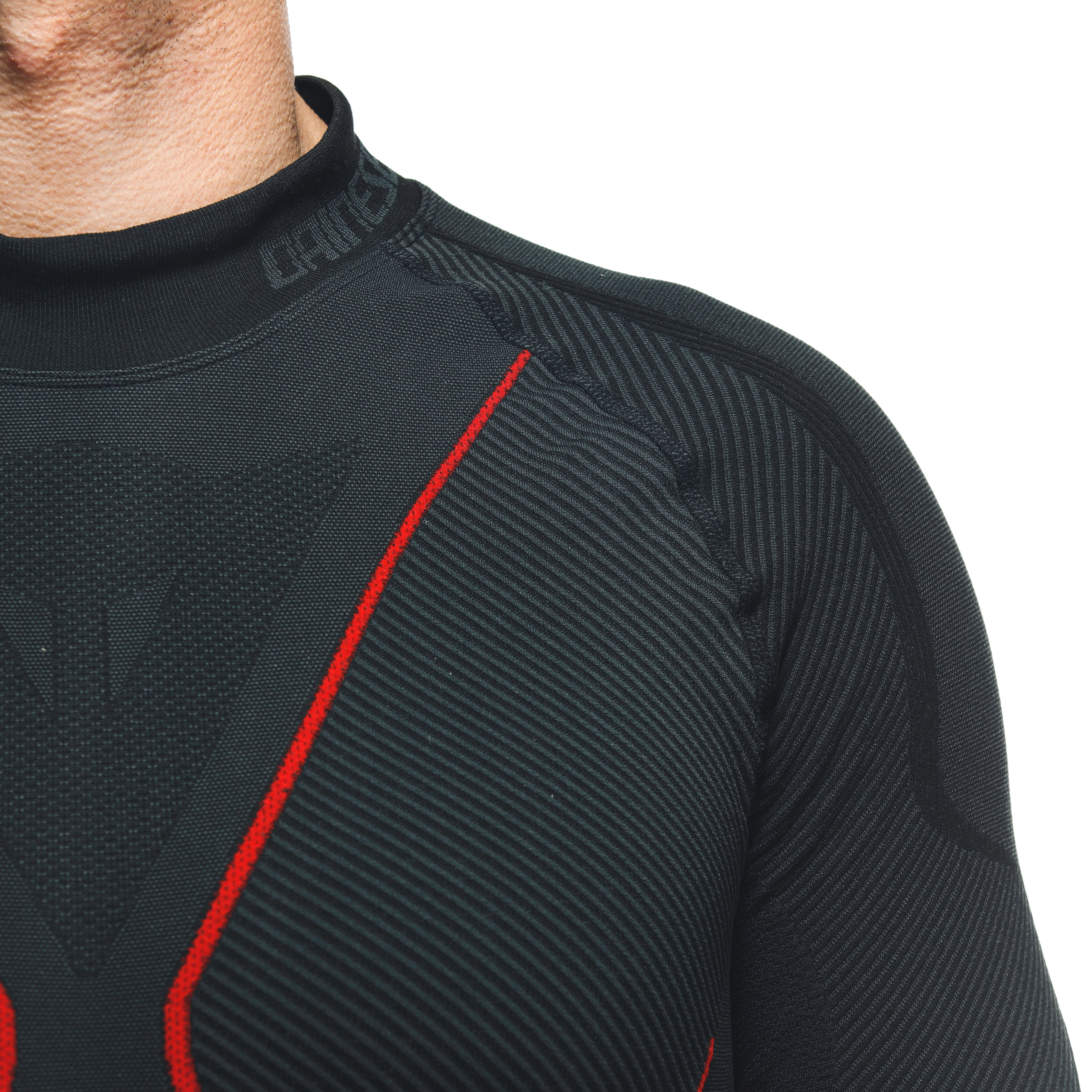 HEREN MOTORFIETS THERMISCH LANGERM T-SHIRT - BLACK/RED - 8
