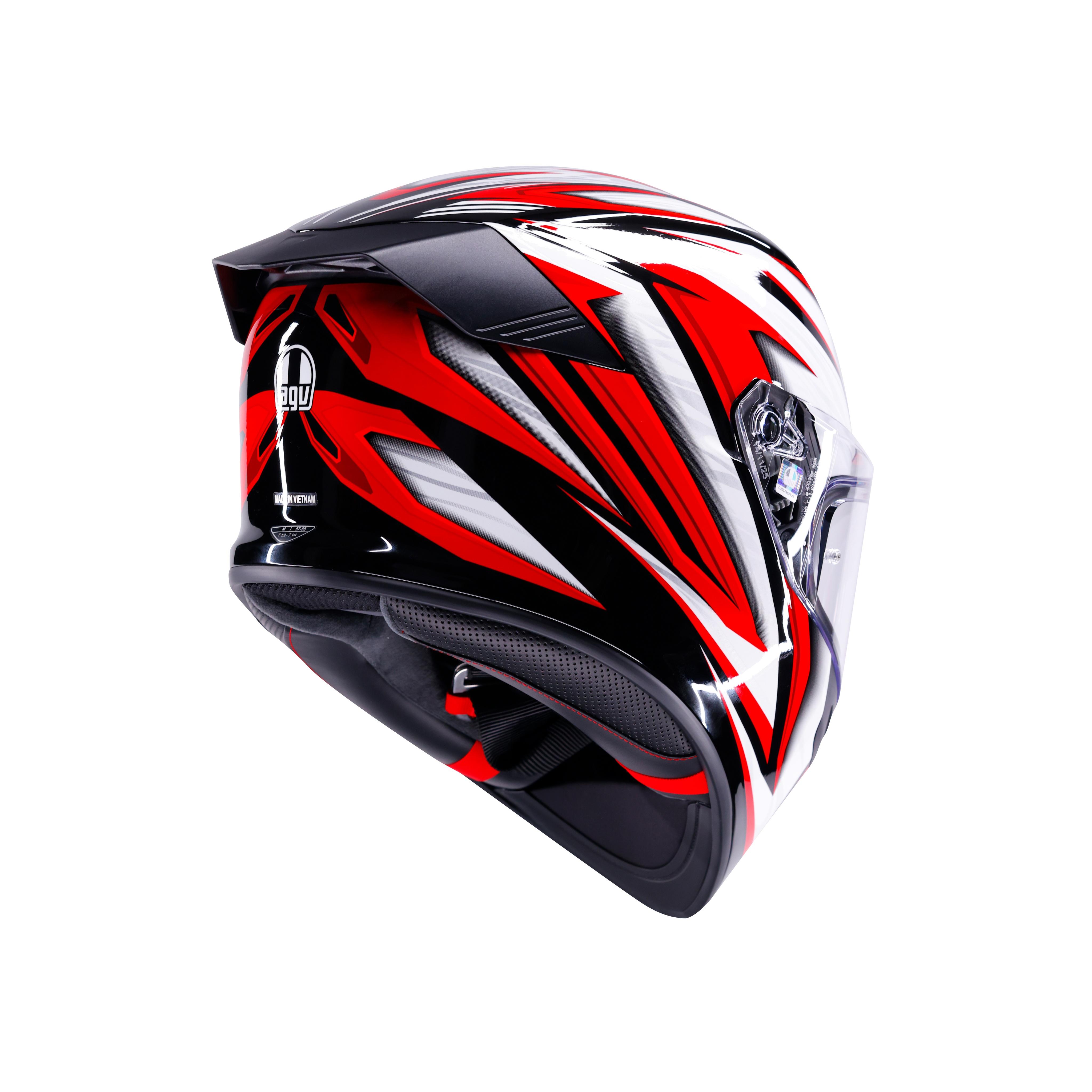 K5 ZENITHAR BLACK/WHITE/RED - FULL-FACE MOTORCYCLE HELMET E2206 -  - 4