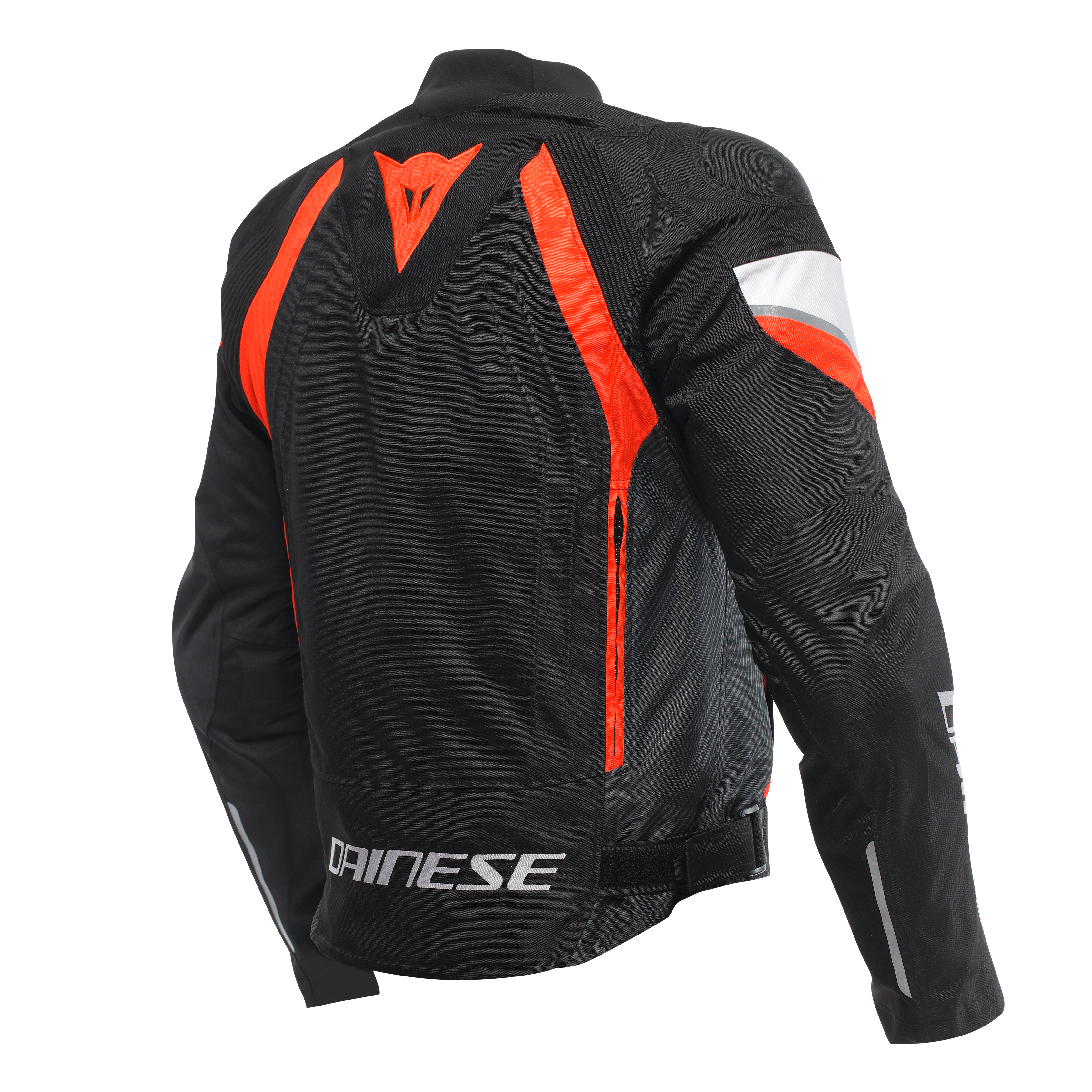 AVRO 5 - MEN'S FABRIC MOTORCYCLE JACKET - BLACK/RED-FLUO/WHITE - 2
