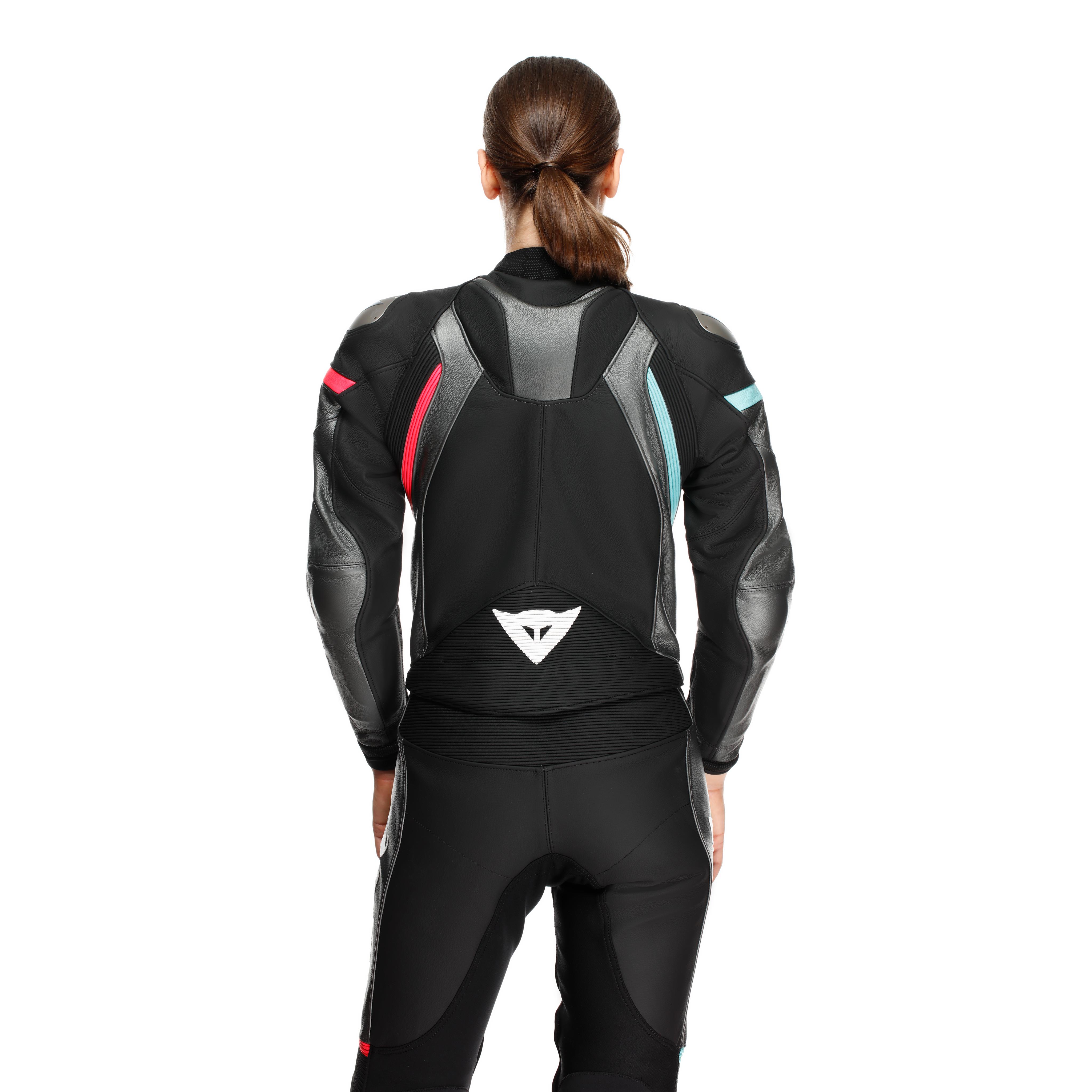 FULMINEA - WOMEN'S TWO-PIECE LEATHER SUIT - BLACK/ANTHRACITE/WHITE - 7