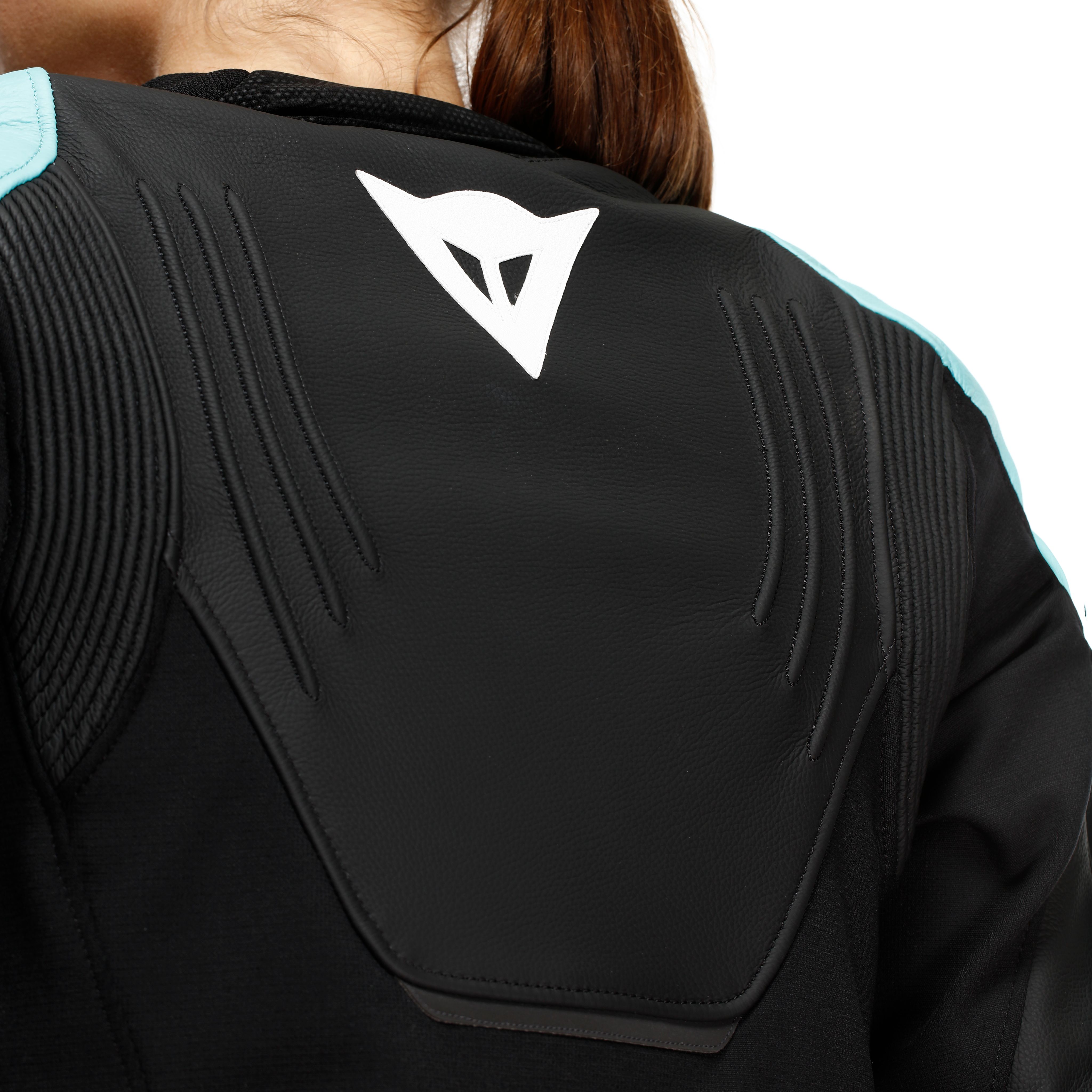 RACING 5 - DAMEN-MOTORSCHUTZJACKE AUS LEDER - BLACK/WATER - 9