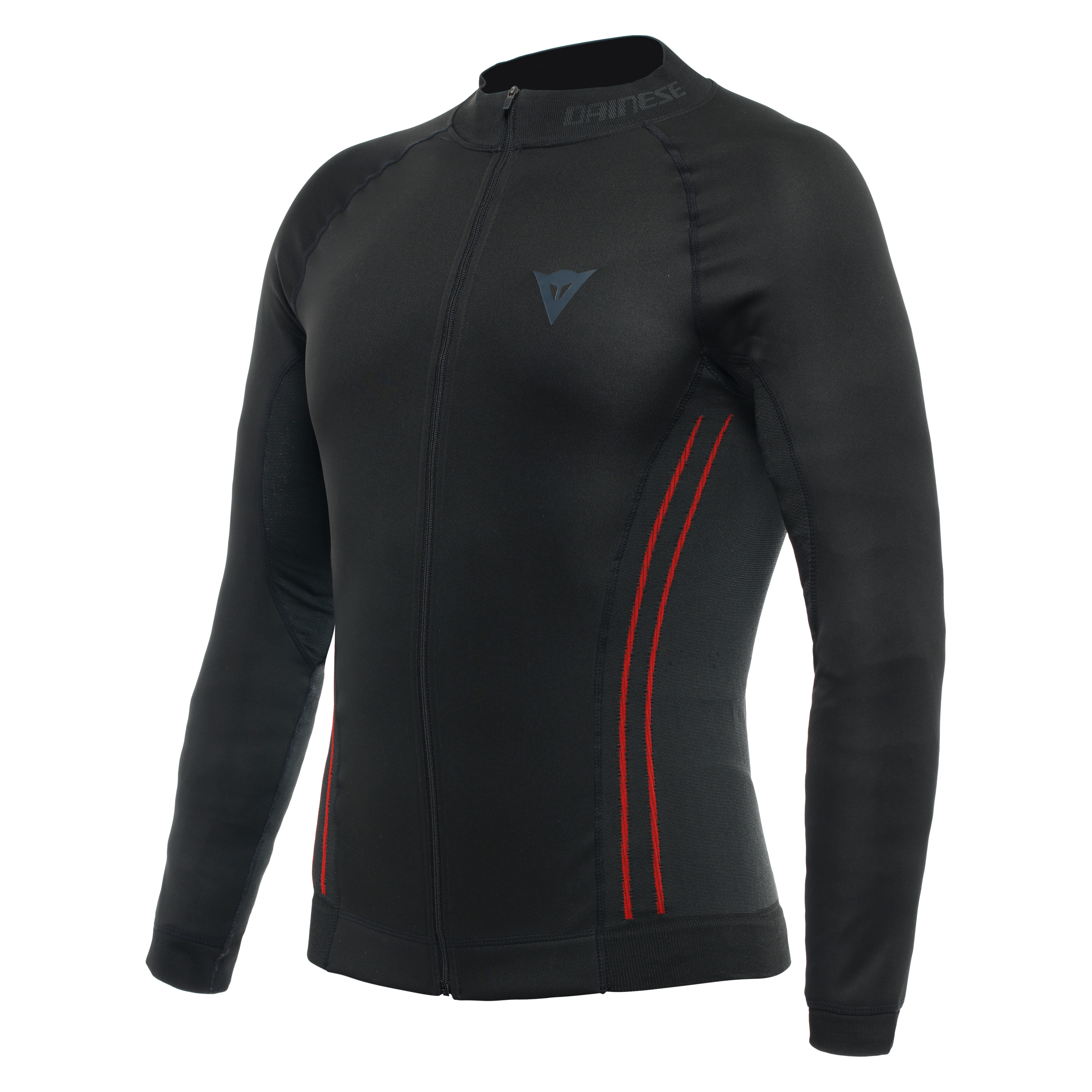 THERMAL MOTORCYCLE WINDPROOF LONG SLEEVE SHIRT MEN - MID LAYER WINTER - BLACK/RED - 1