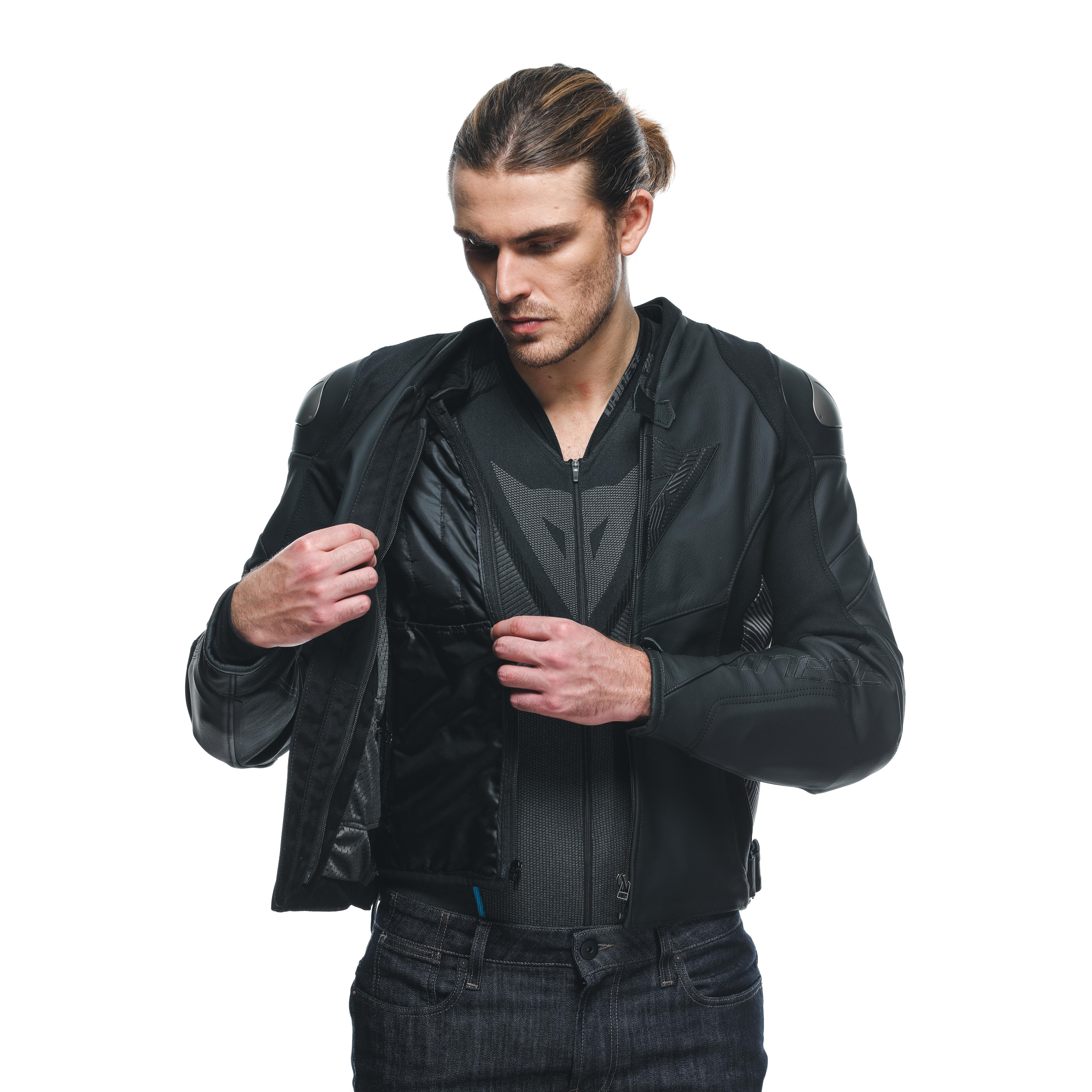 AVRO 5 - MEN'S MOTORCYCLE LEATHER JACKET | BLACK/ANTHRACITE | Dainese