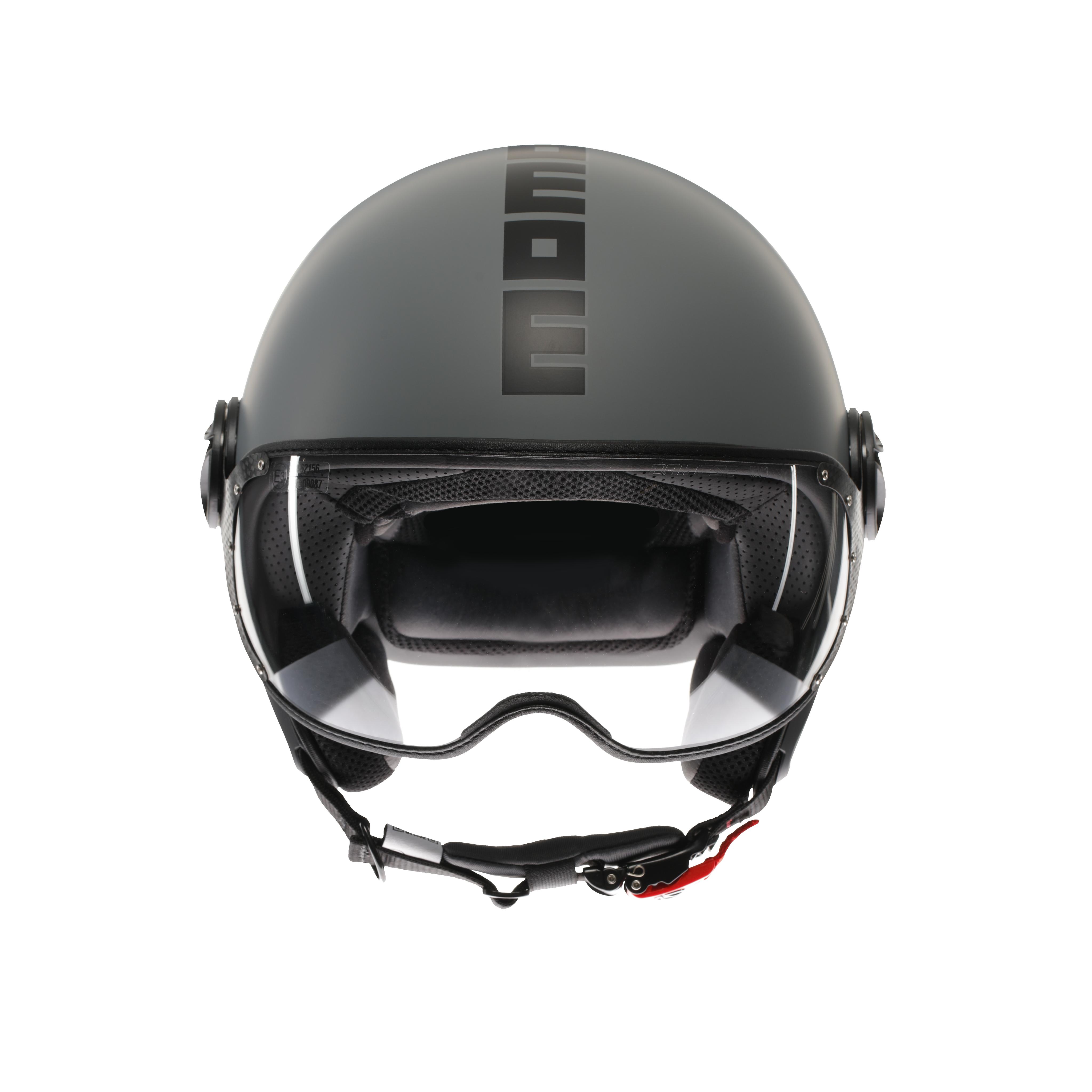 MOMODESIGN FGTR CLASSIC MATT GRAU / SCHWARZ - JET-HELM MIT VISIER E2206 -  - 2