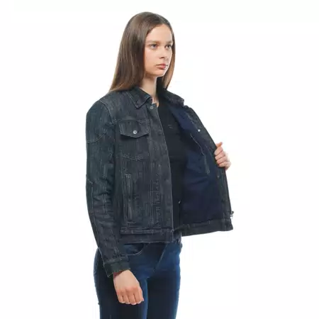 DENIM TEX - DAMES MOTORFIETSJAS IN STOF - BLUE - 5