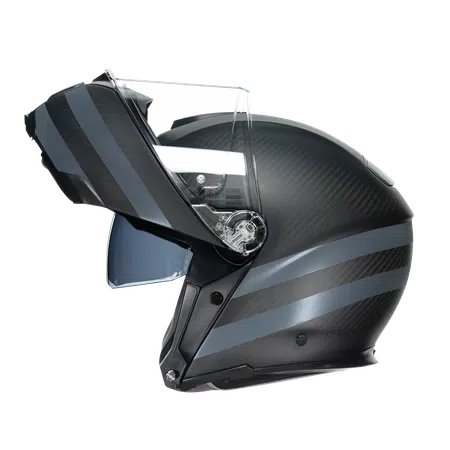 SPORTMODULAR DARK REFRACTIVE CARBON/BLACK - MOTORBIKE FLIP UP HELMET E2205 -  - 5