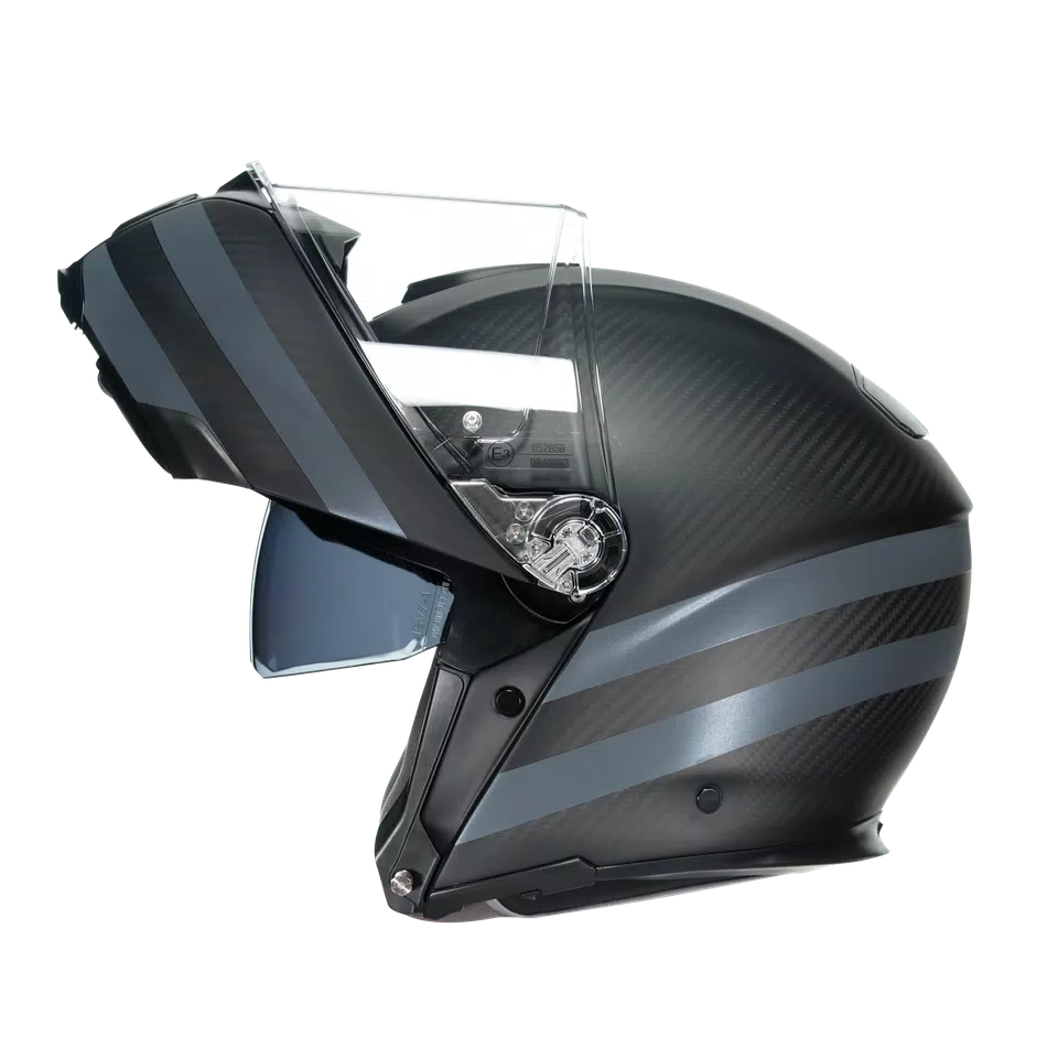 SPORTMODULAR DARK REFRACTIVE CARBON/BLACK - MOTORBIKE FLIP UP HELMET E2205 -  - 5