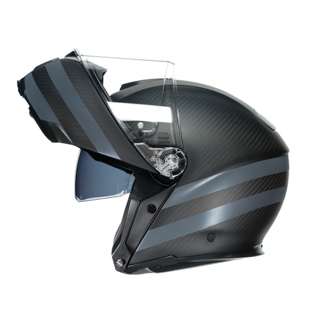 sportmodular-dark-refractive-carbon-black-motorbike-flip-up-helmet-e2205 image number 4