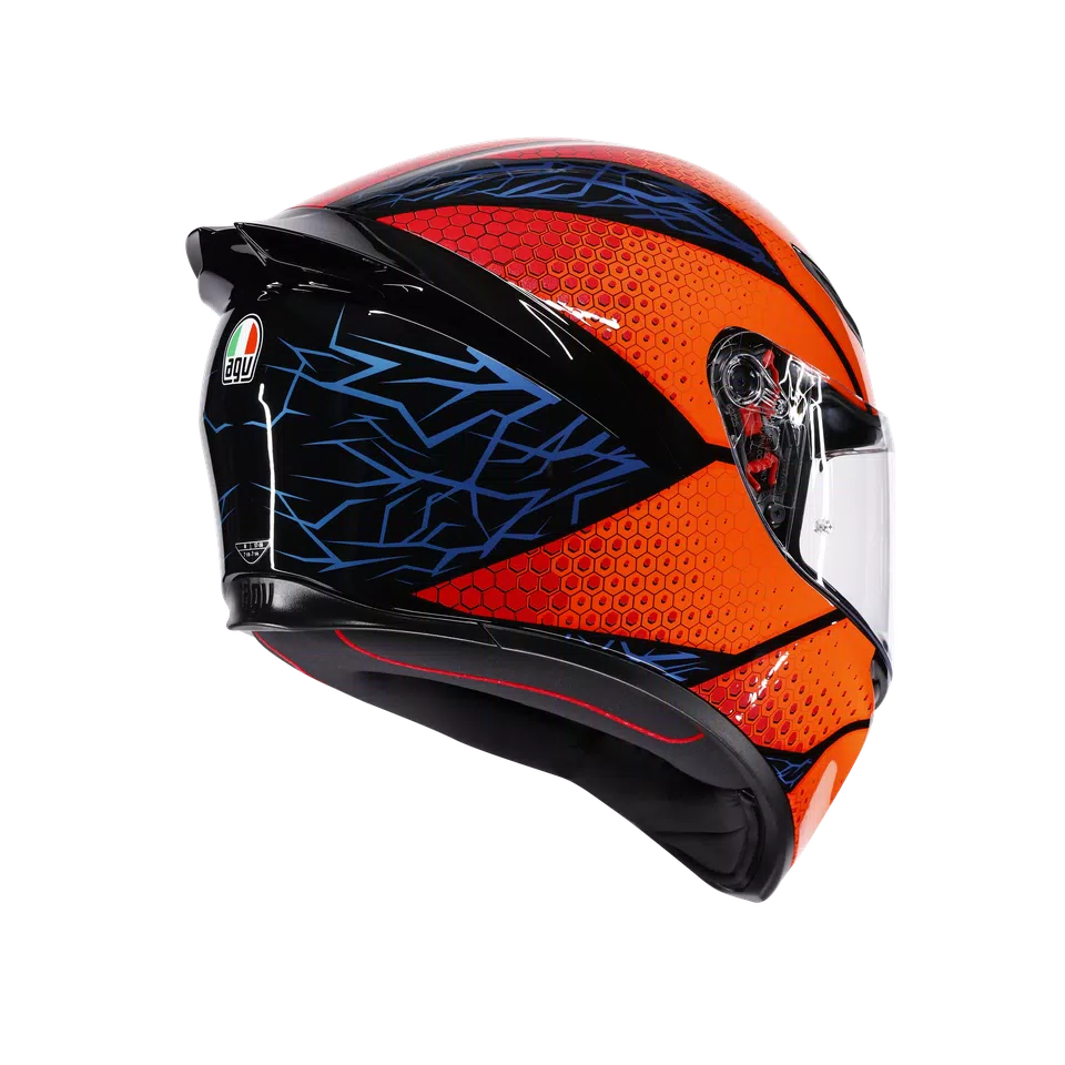 K1 S SPEEDARMOR BLACK/ORANGE/BLUE - MOTORBIKE FULL FACE HELMET E2206 -  - 6