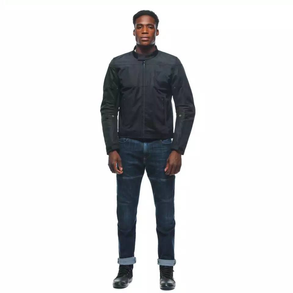 ELETTRICA AIR TEX - MEN'S MOTORCYCLE JACKET IN FABRIC - BLACK/BLACK/BLACK - 3