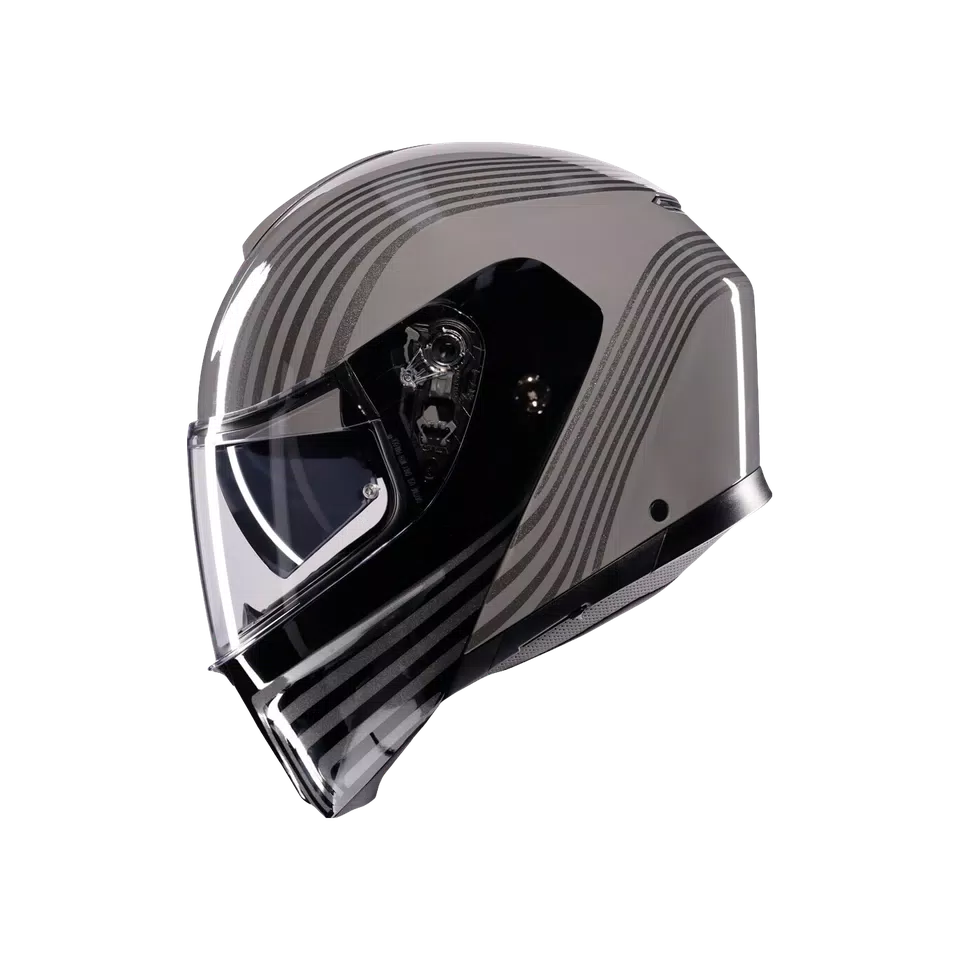 STREETMODULAR ISEO GREY/BLACK - MOTORBIKE FLIP UP HELMET E2206 -  - 4