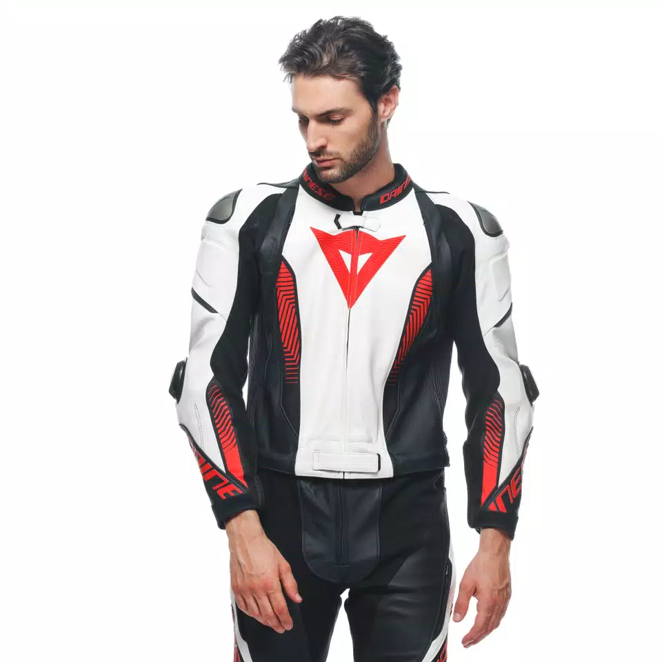 LAGUNA SECA 5 2PCS LEATHER SUIT - BLACK/WHITE/LAVA-RED - 6