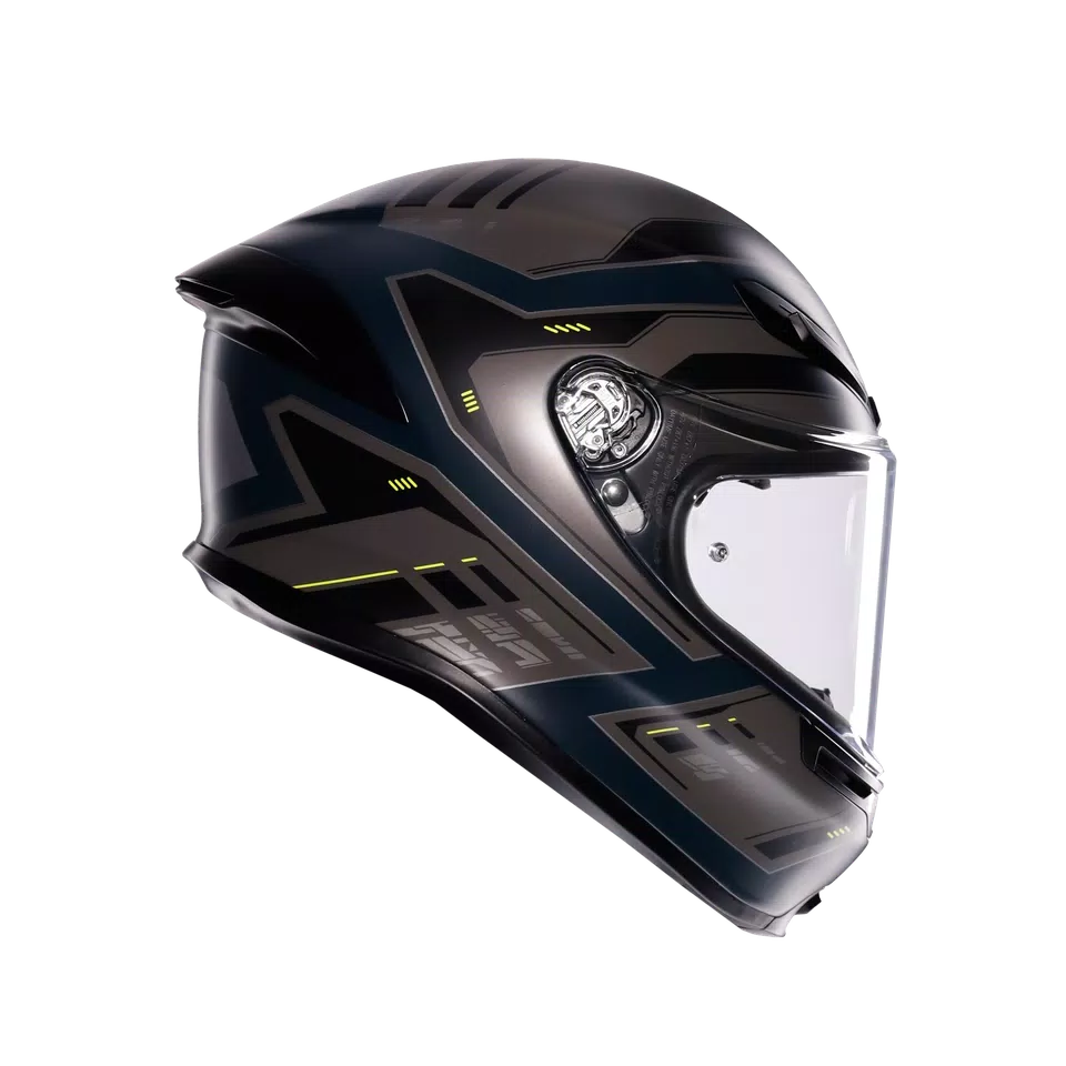 K6 S ENHANCE MATT GREY/YELLOW FLUO - MOTORBIKE FULL FACE HELMET DOT (E2206) -  - 3