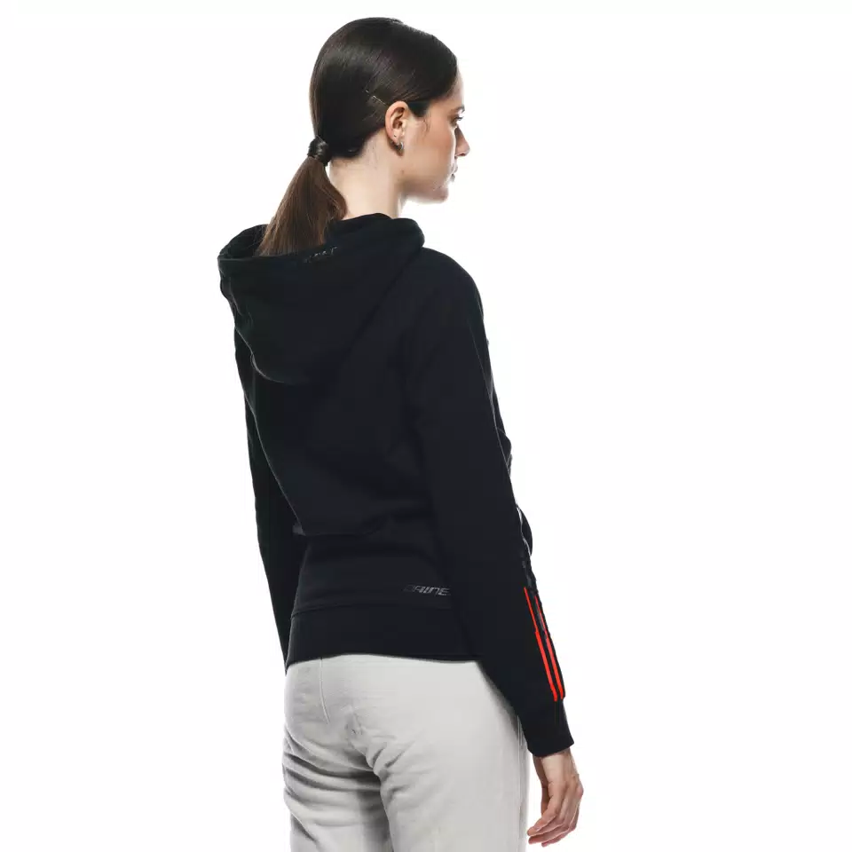 DAINESE HOODIE LOGO LADY - BLACK/BLACK - 6