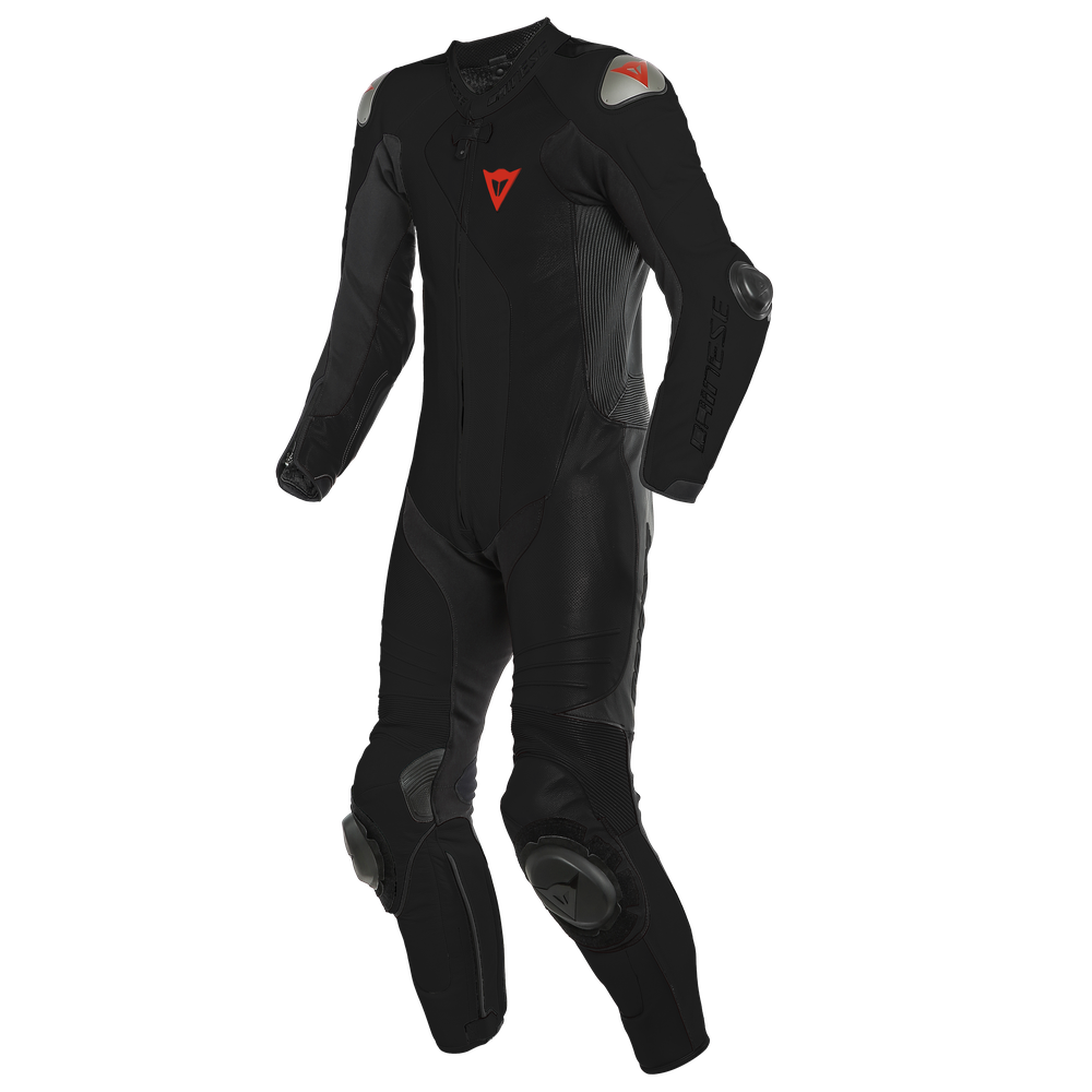 adria-1pc-leather-suit-perf-black-black-red-fluo image number 0