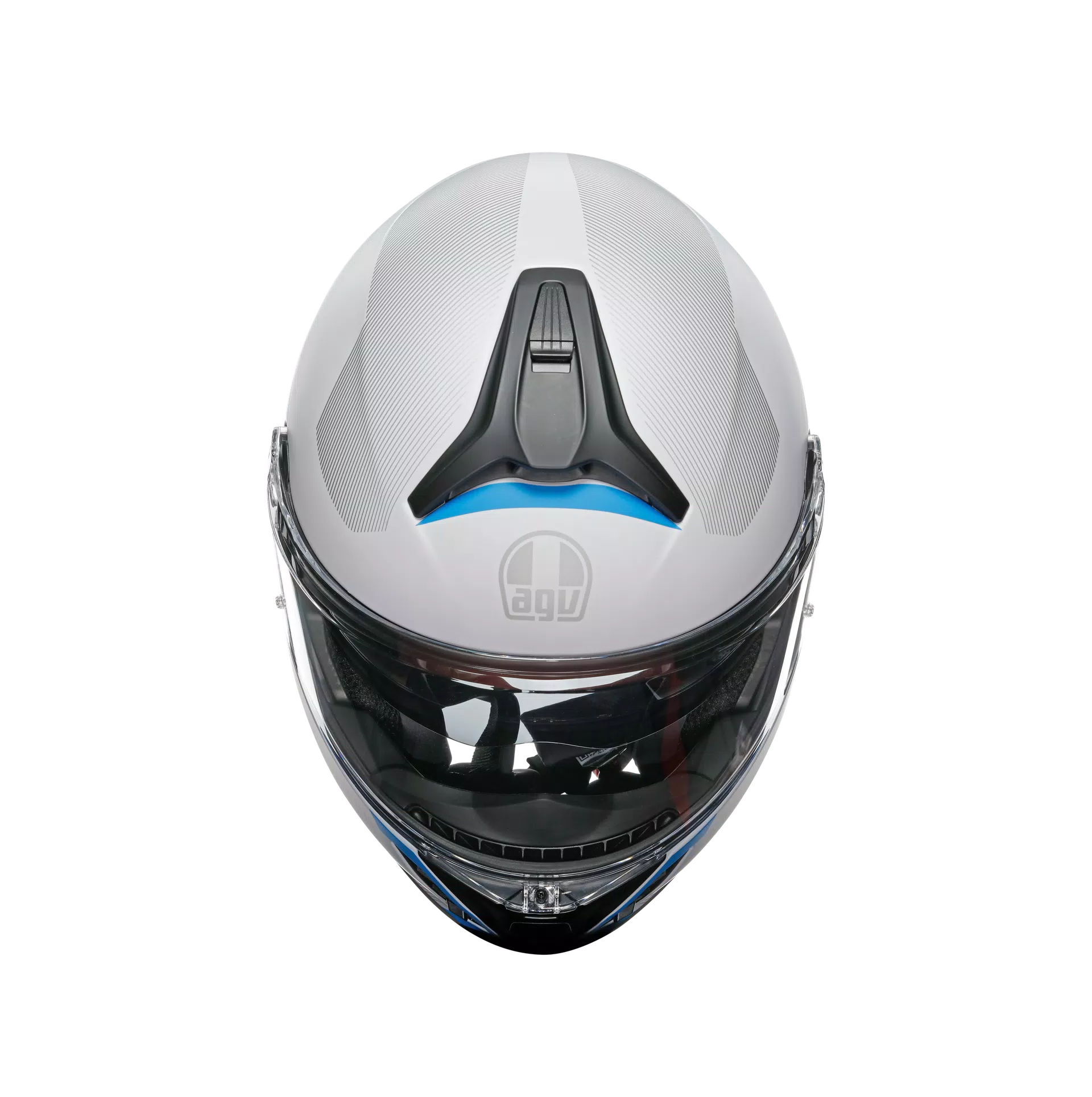 TOURMODULAR FREQUENCY LIGHT GREY/BLUE - MOTORBIKE FLIP UP HELMET E2206