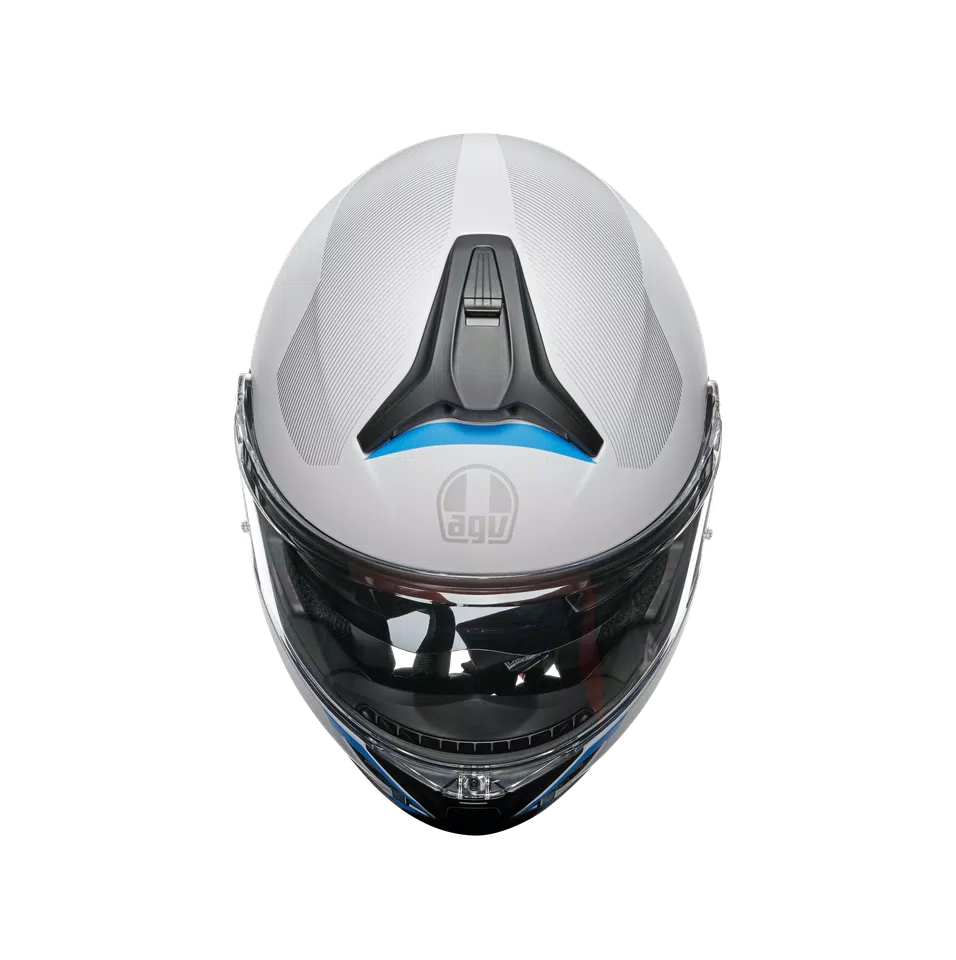 TOURMODULAR FREQUENCY LIGHT GREY/BLUE - MOTORBIKE FLIP UP HELMET E2206 -  - 7