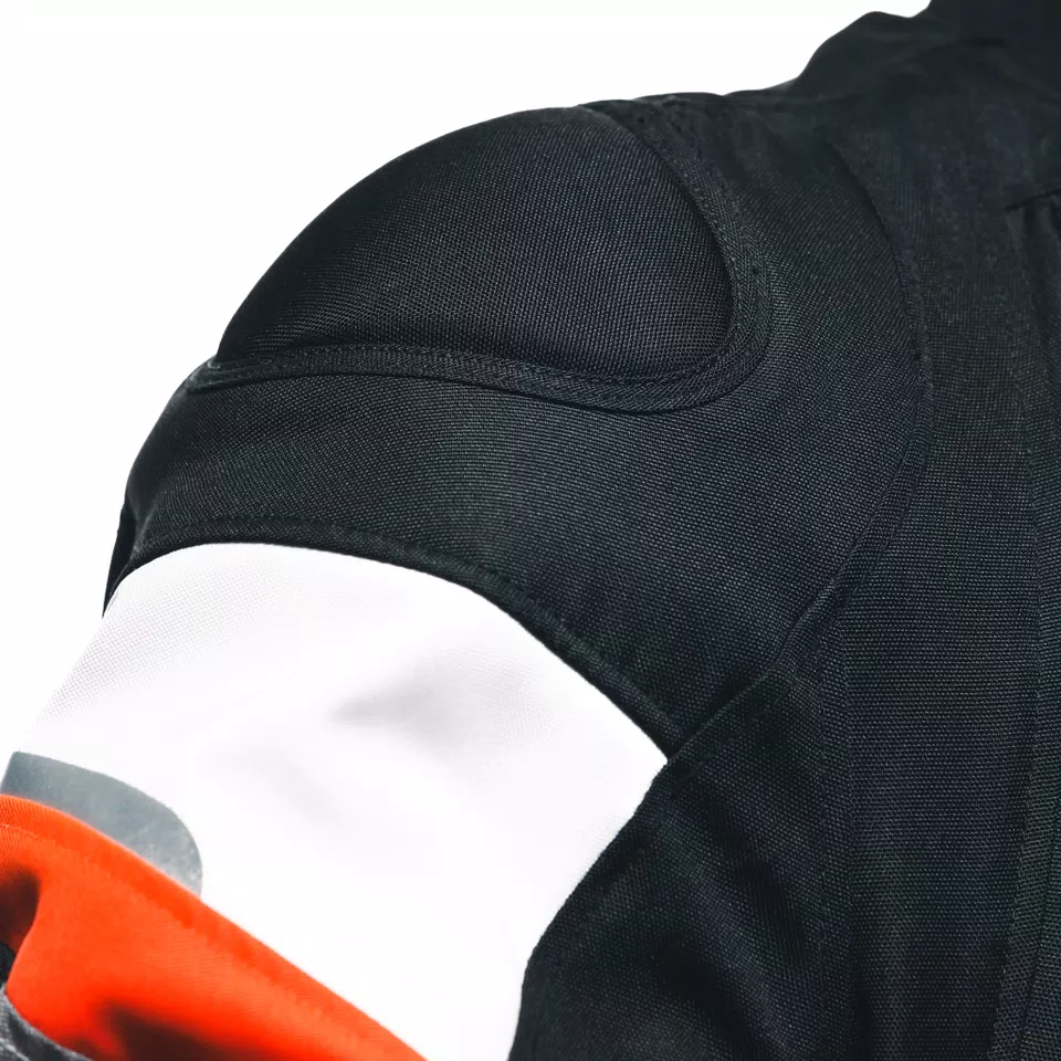 AVRO 5 TEX - MEN'S MOTORCYCLE JACKET IN FABRIC - BLACK/RED-FLUO/WHITE - 10