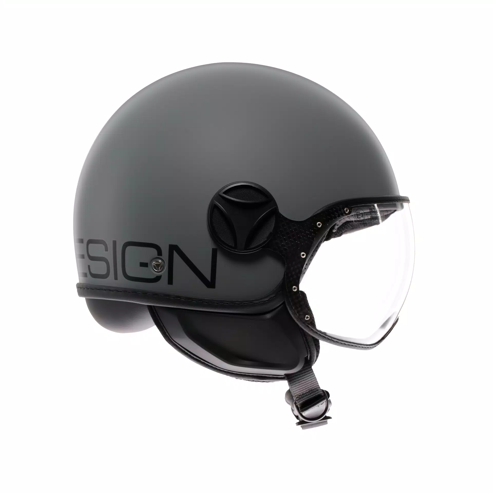 MOMODESIGN FGTR CLASSIC MATT GREY / BLACK - JET HELMET WITH VISOR E2206