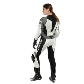 KILLALANE 1 PC PERF. LADY LEATHER SUIT PEARL-WHITE/CHARCOAL-GRAY/BLACK- One Piece Suits