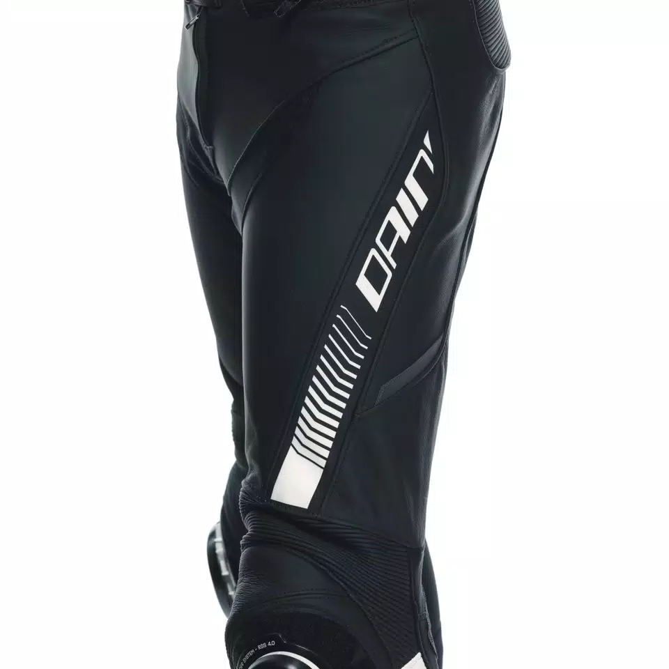 SUPER SPEED - MEN'S MOTORCYCLE LEATHER PANTS - BLACK/WHITE - 11