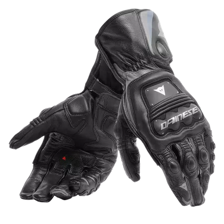 STEEL-PRO - MEN'S MOTORCYCLE LEATHER GLOVES - BLACK/ANTHRACITE - 5