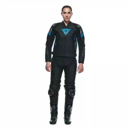 AVRO 5 - DAMES MOTORFIETS LEREN JAS - BLACK/TEAL/ANTHRACITE - 3