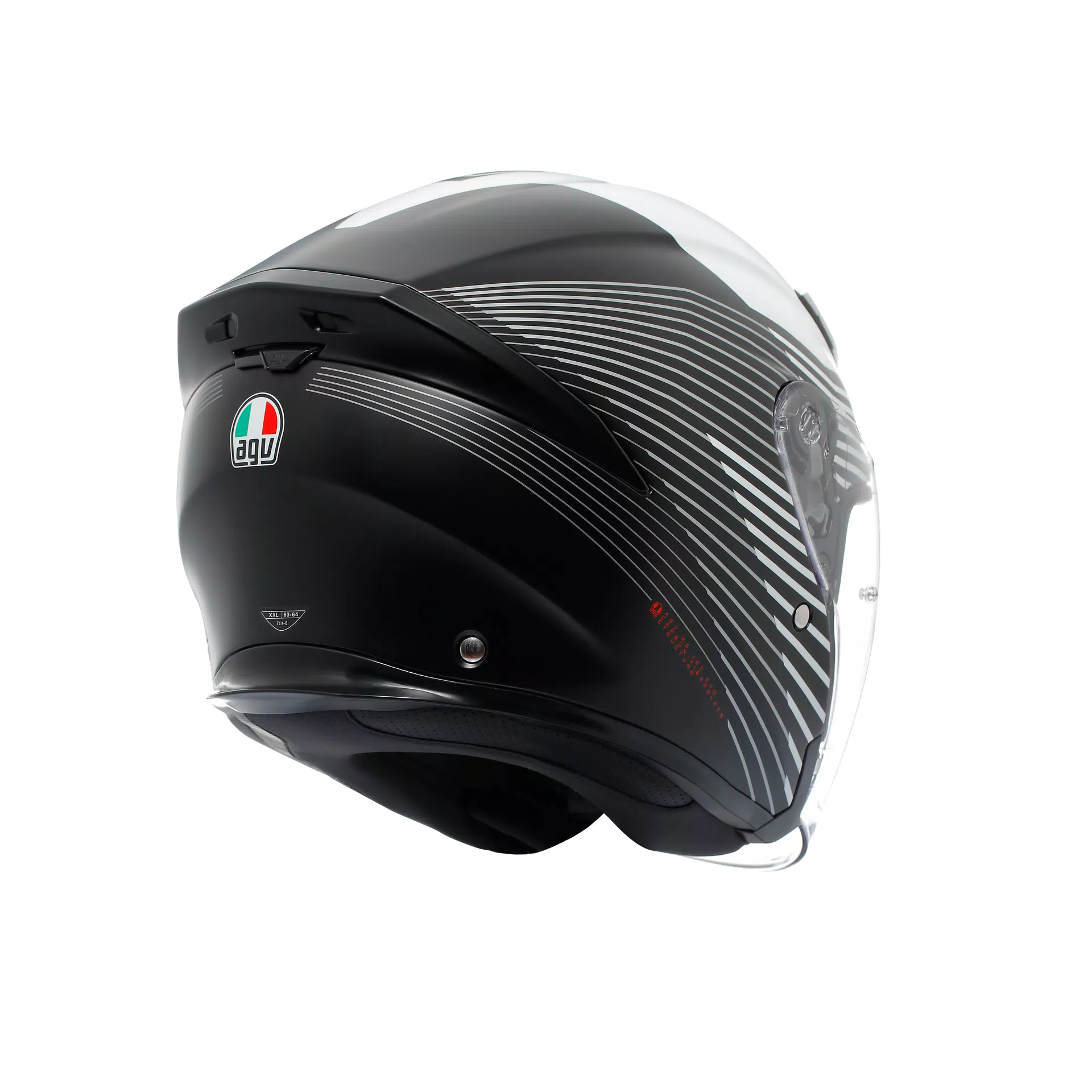 K5 JET EVO CONTROL MATT BLACK/WHITE - MOTORBIKE OPEN FACE HELMET E2206