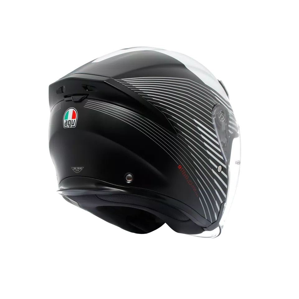 K5 JET EVO CONTROL MATT BLACK/WHITE - MOTORBIKE OPEN FACE HELMET E2206 -  - 6