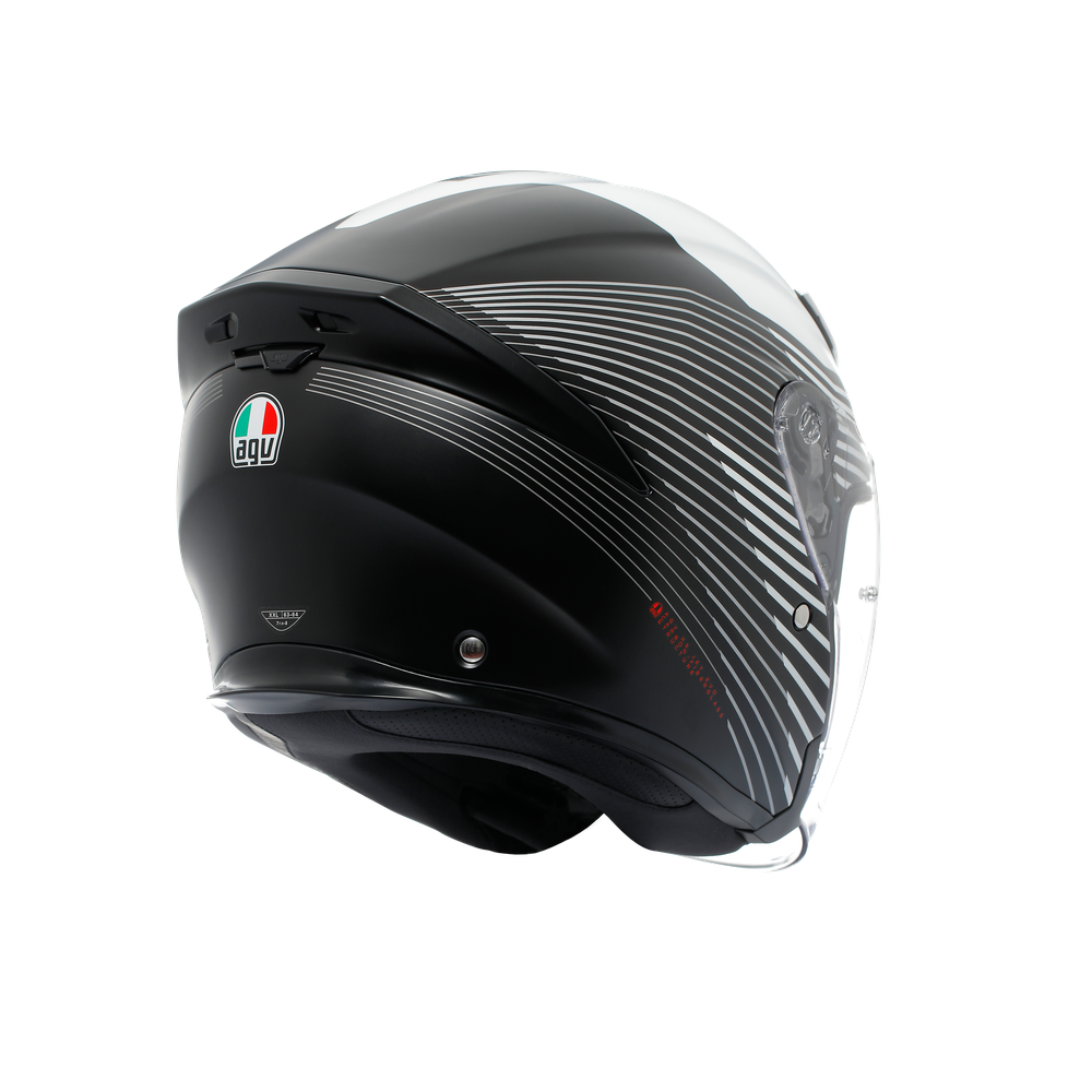 k5-jet-evo-control-matt-black-white-motorbike-open-face-helmet-e2206 image number 5