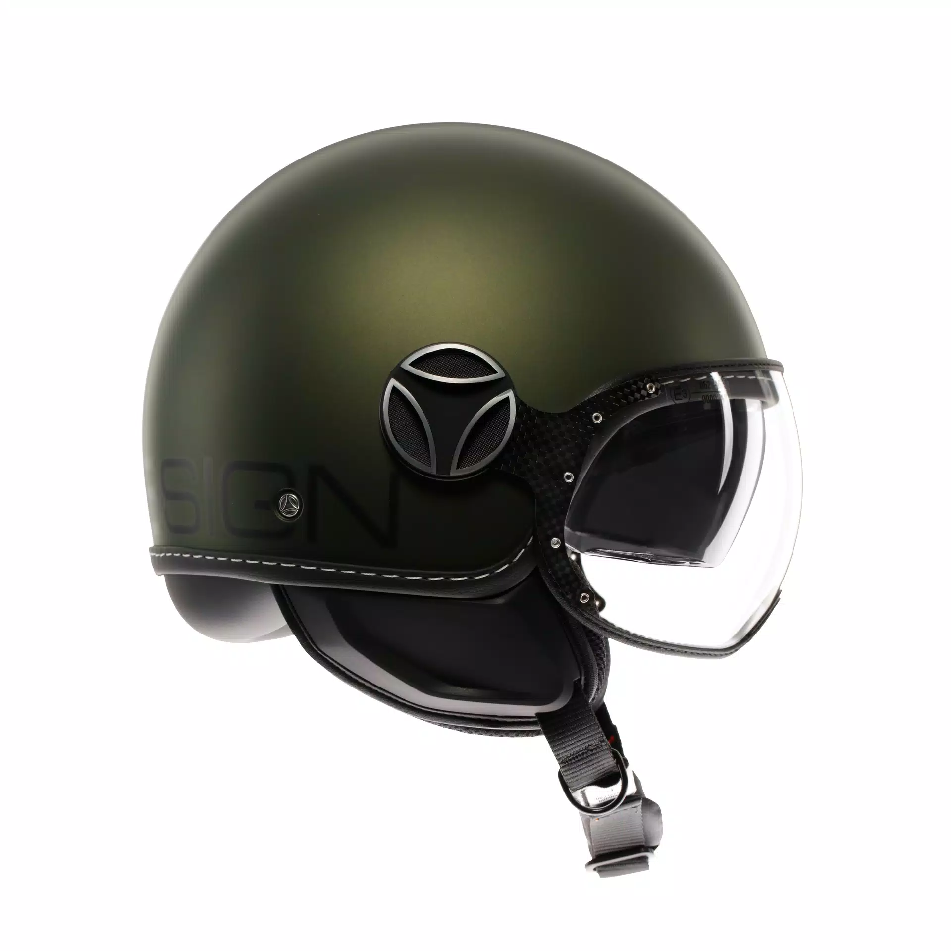 MOMODESIGN FGTR EVO MATT GREEN / BLACK - JET HELMET WITH DUAL VISOR E2206