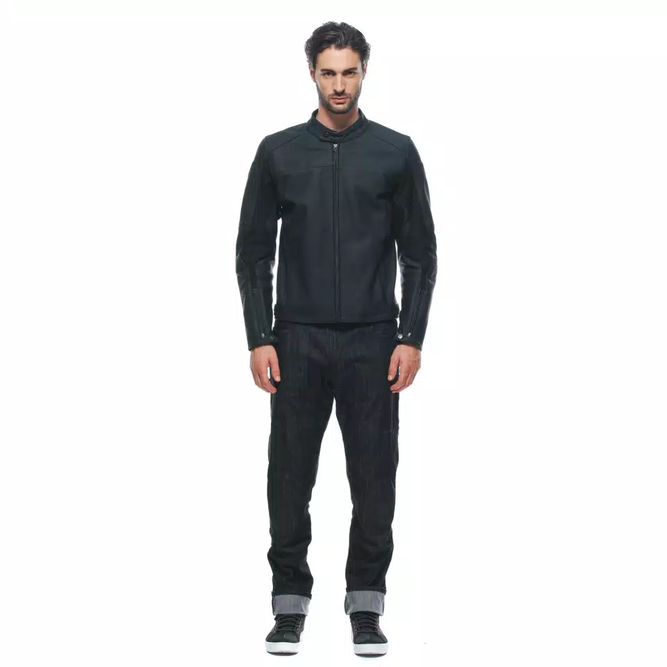 RAZON 2 - MEN'S MOTORCYCLE PERFORATED LEATHER JACKET | BLACK