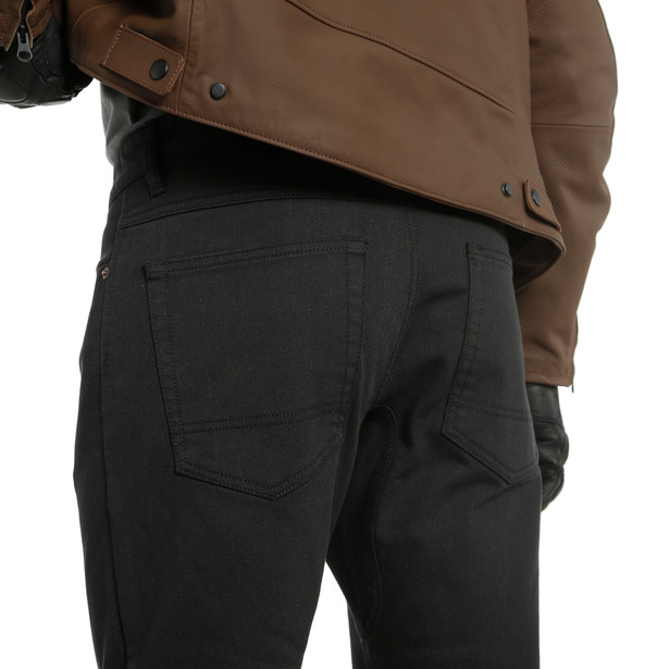 casual-slim-pantaloni-moto-in-tessuto-uomo-black image number 6