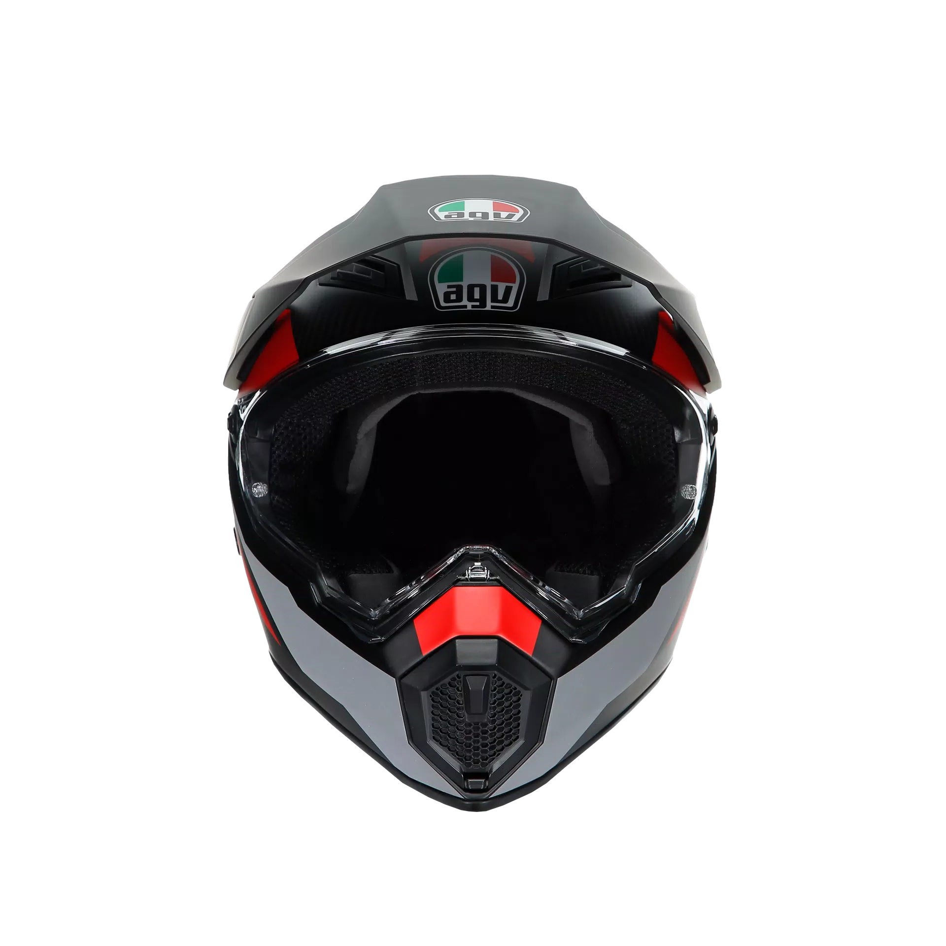 AX9 REFRACTIVE ADV MATT CARBON/RED - MOTORBIKE FULL FACE HELMET E2205