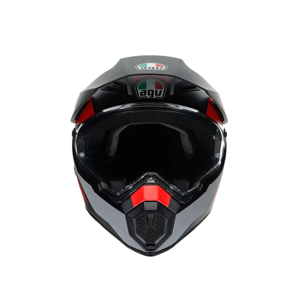 AX9 REFRACTIVE ADV MATT CARBON/RED - MOTORBIKE FULL FACE HELMET E2205 -  - 2