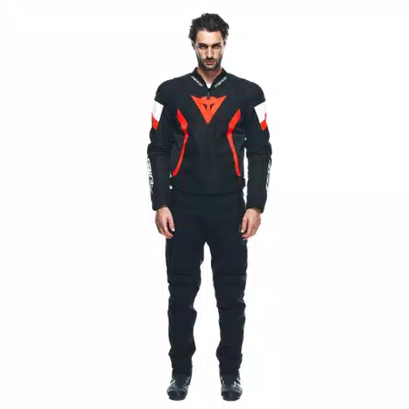 AVRO 5 - MEN'S FABRIC MOTORCYCLE JACKET - BLACK/RED-FLUO/WHITE - 3
