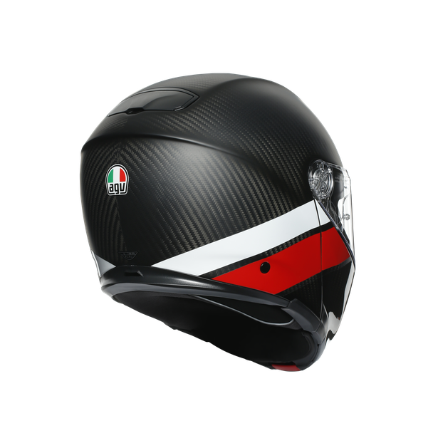 sportmodular-layer-carbon-red-white-casco-moto-modular-e2205 image number 4