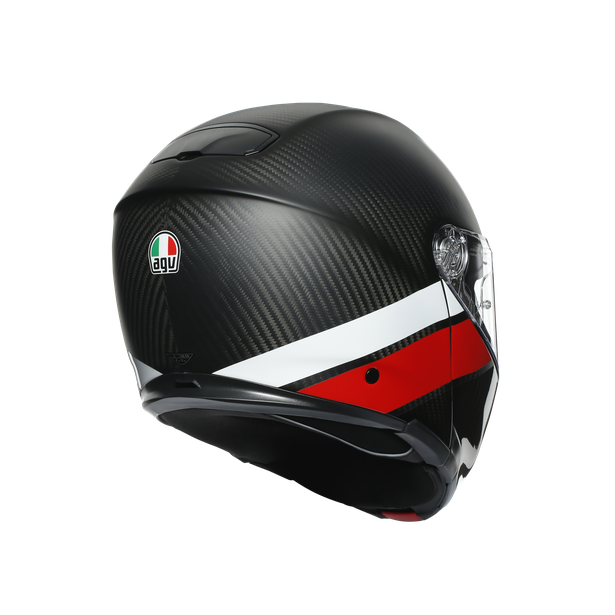 sportmodular-layer-carbon-red-white-casque-moto-modulaire-e2205 image number 4