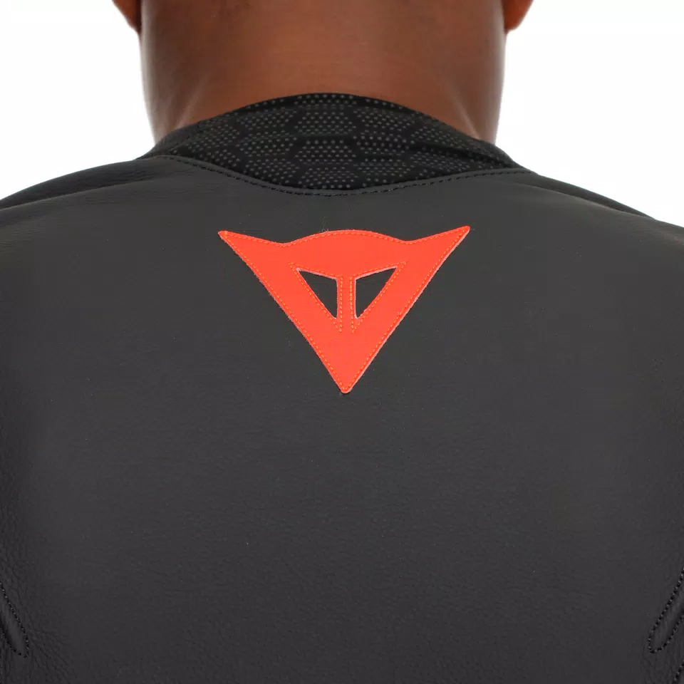 RACING 5 - MEN LEATHER MOTORCYCLE JACKET - BLACK/BLACK/RED-FLUO - 14
