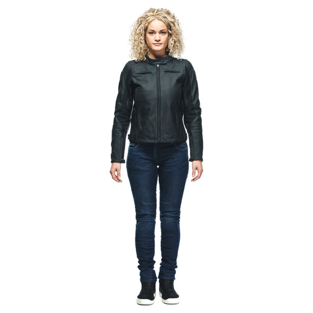 razon-2-giacca-moto-in-pelle-donna-black image number 2