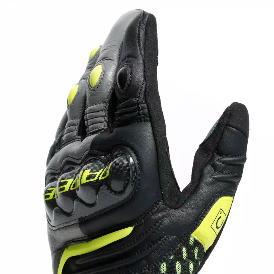 CARBON 3 SHORT GLOVES - BLACK/CHARCOAL-GRAY/FLUO-YELLOW - 6