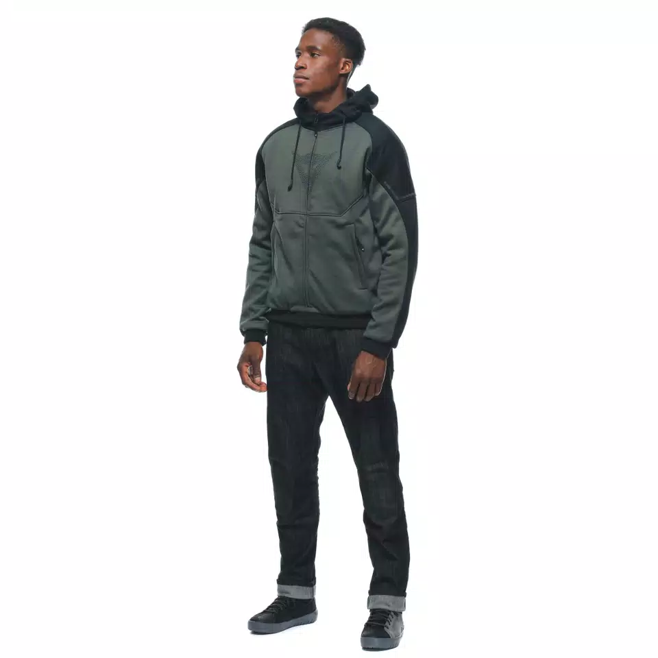 DAEMON-X SAFETY HOODIE - GIACCA MOTO IN TESSUTO UOMO - GREEN/BLACK - 4