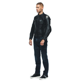 ESSENTIAL RACING PERF. LEATHER JACKET BLACK/ANTHRACITE- 