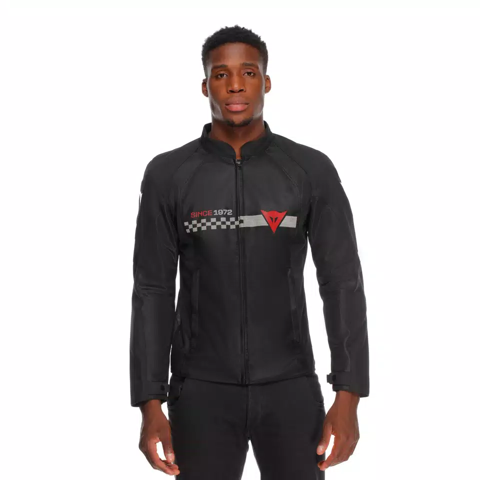 HEROSPHERE AIR - MEN SUMMER MOTORCYCLE JACKET - BLACK/WHITE STRIPES/RED - 4