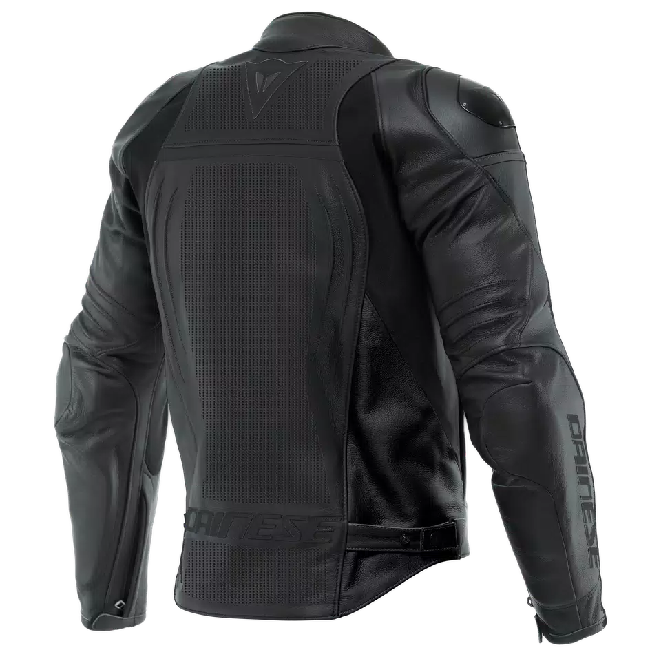 RACING 4 - PERFORIERTE LEDER-MOTORRADJACKE HERREN - GRÖSSE SHORT/TALL (S/T) - BLACK/BLACK/BLACK - 2