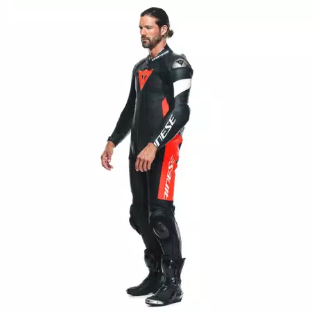 TOSA 1 PCS LEATHER SUIT PERF - BLACK/FLUO-RED/WHITE - 4