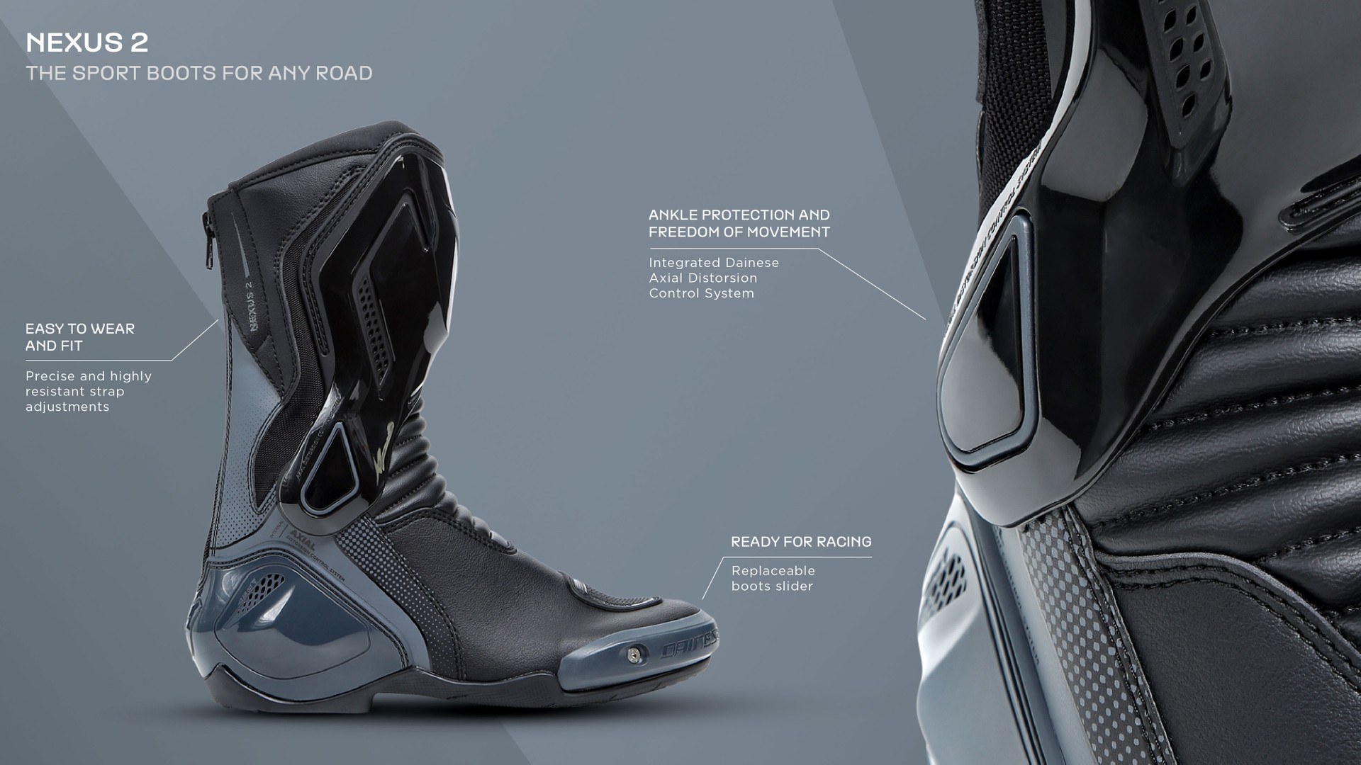  Dainese Men's Nexus 2 Air Motorcycle Riding Boots -  Infographic 